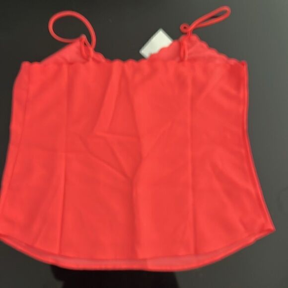 NWT JCrew scalloped tank top orange 10 - Picture 5 of 6